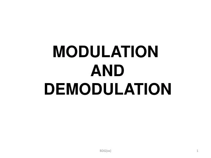 modulation and demodulation