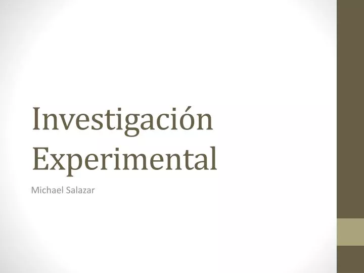 investigaci n experimental