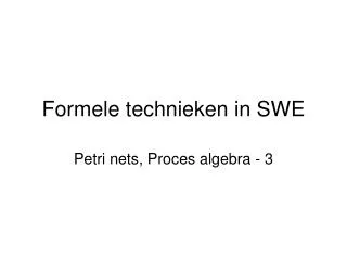 formele technieken in swe