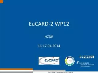 EuCARD-2 WP12 HZDR 16-17.04.2014