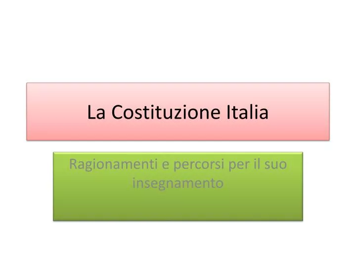 la costituzione italia
