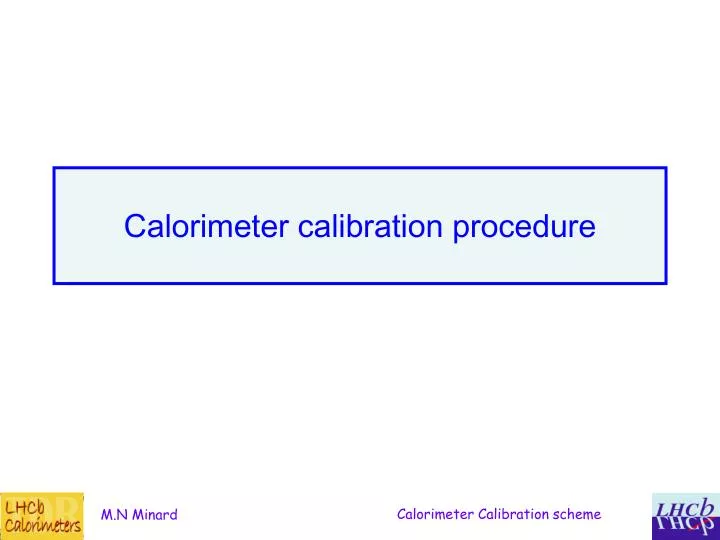 calorimeter calibration procedure