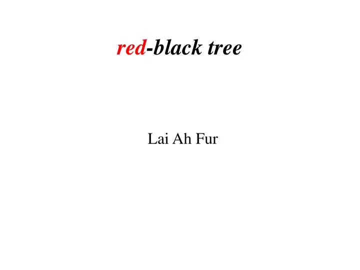 red black tree