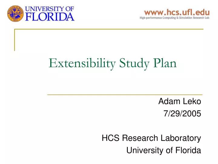 extensibility study plan