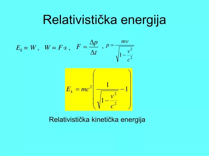 relativisti ka energija