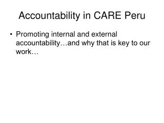 Accountability in CARE Peru