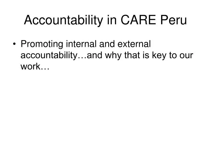 accountability in care peru