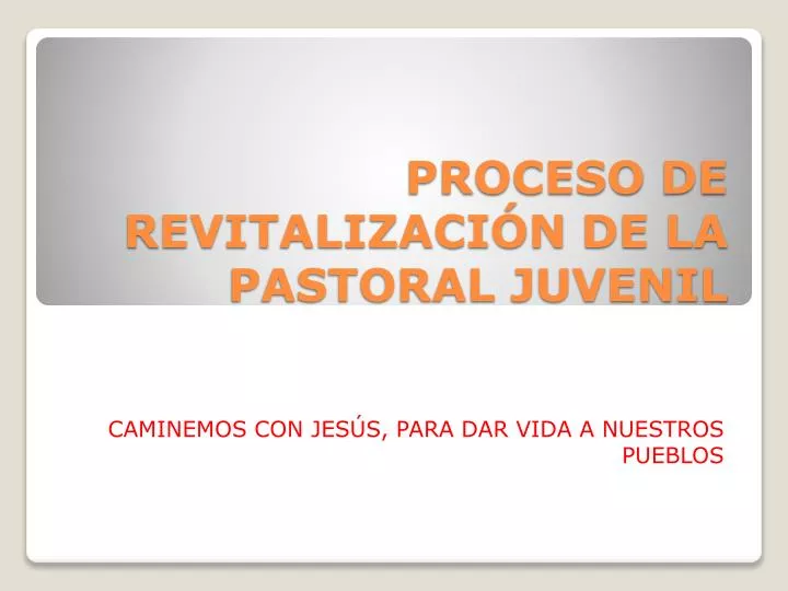 proceso de revitalizaci n de la pastoral juvenil