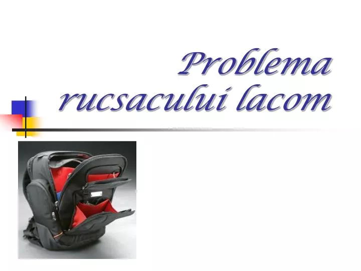 problema r ucsacului lacom