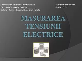 masurarea tensiunii electrice