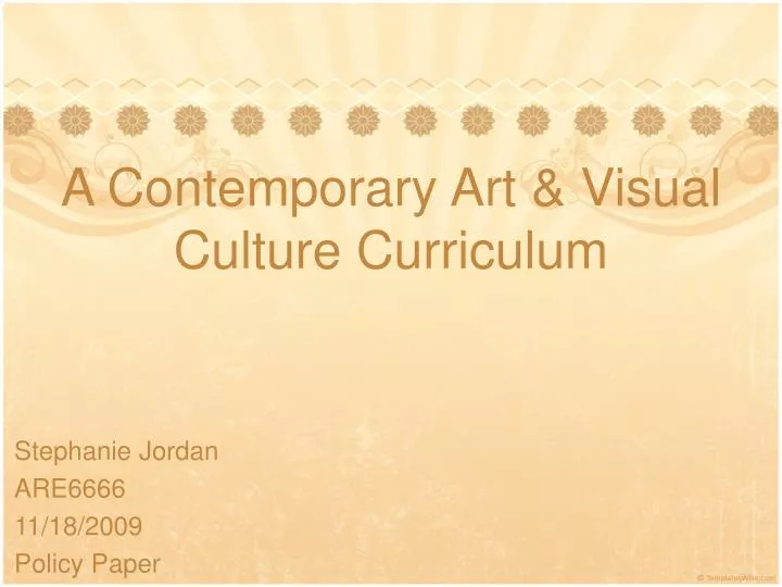 a contemporary art visual culture curriculum