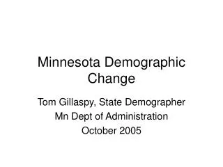 Minnesota Demographic Change