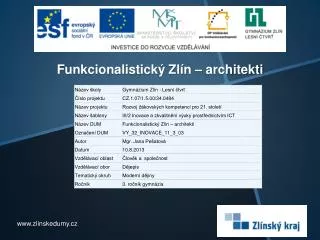 funkcionalistick zl n architekti