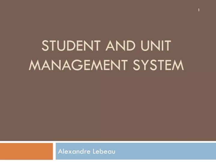 student and unit management system