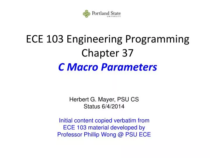 ece 103 engineering programming chapter 37 c macro parameters