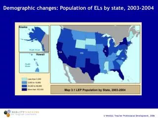 Demographic changes: Population of ELs by state, 2003-2004