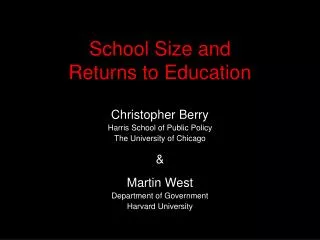 School Size and Returns to Education