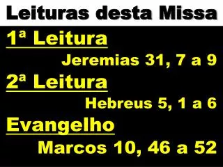leituras desta missa