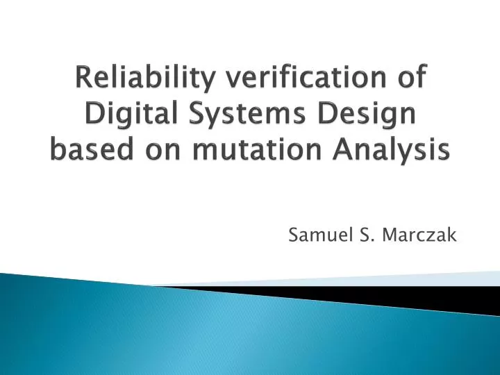 reliability verification of digital systems design based on mutation analysis
