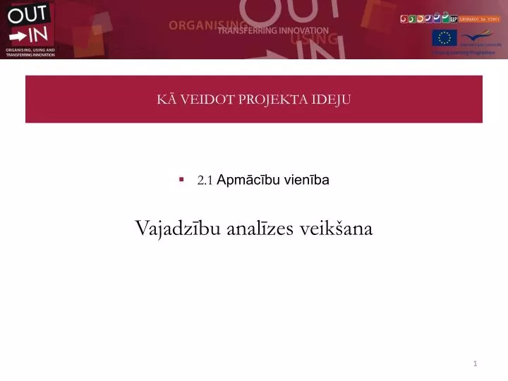 k veidot projekta ideju