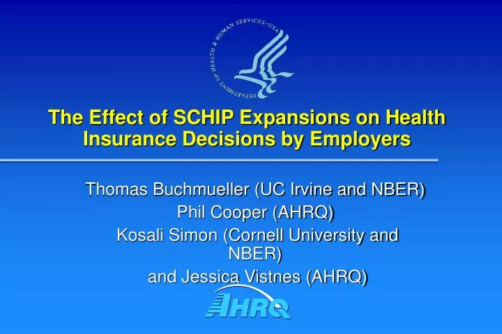 the effect of schip expansions on health insurance decisions by employers