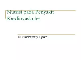 nutrisi pada penyakit kardiovaskuler
