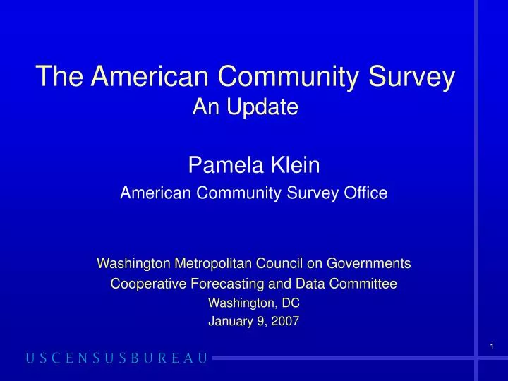 the american community survey an update