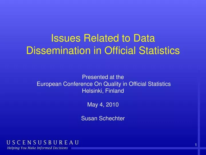 issues related to data dissemination in official statistics