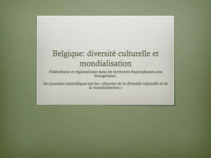 belgique diversit culturelle et mondialisation