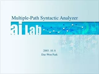 Multiple-Path Syntactic Analyzer