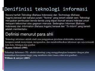 denifinisi teknologi informasi