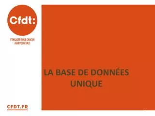 la base de donn es unique