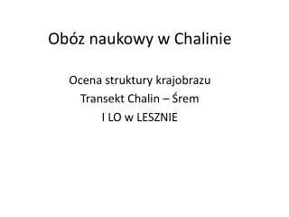 ob z naukowy w chalinie