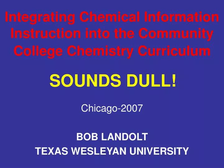 integrating chemical information instruction into the community college chemistry curriculum