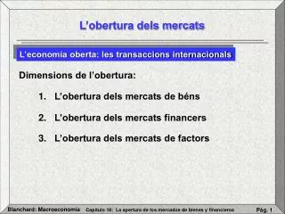 l obertura dels mercats