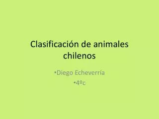 clasificaci n de animales chilenos