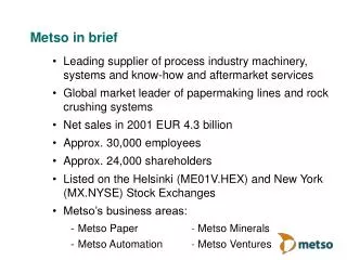 Metso in brief