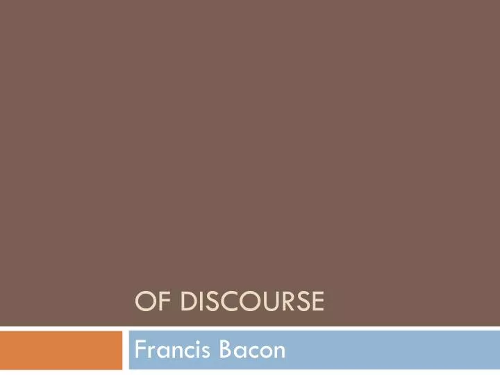 of discourse