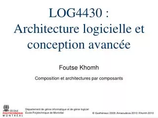 log4430 architecture logicielle et conception avanc e