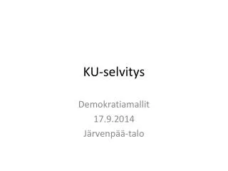 ku selvitys