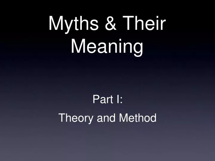 myths their meaning