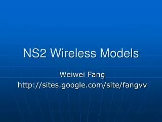 NS2 Wireless Models