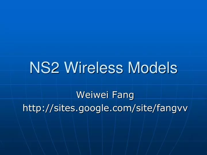 ns2 wireless models