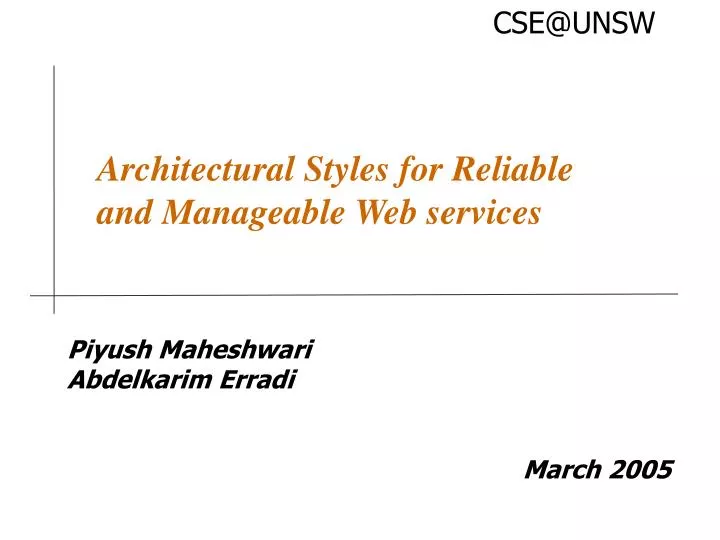 architectural styles for reliable and manageable web services