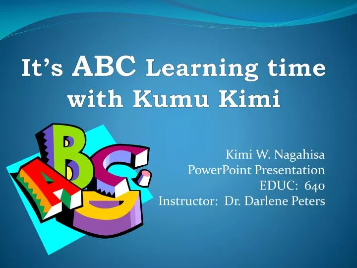 it s abc learning time with kumu kimi