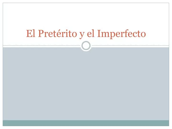 Ppt El Pretérito Y El Imperfecto Powerpoint Presentation Free