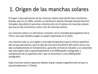 1 origen de las manchas solares