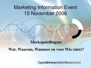 marketing information event 15 november 2006