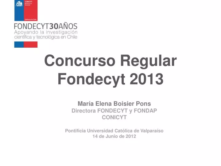 concurso regular fondecyt 2013