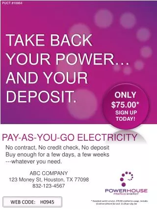 PAY-AS-YOU-GO ELECTRICITY
